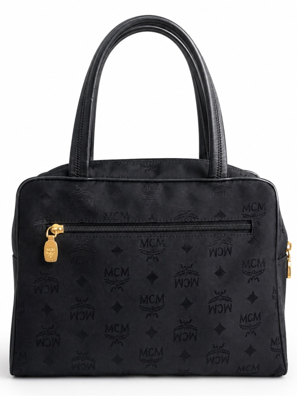Authentic MCM Black Logo Monogram Tote w/ COA - Picture 3 of 14